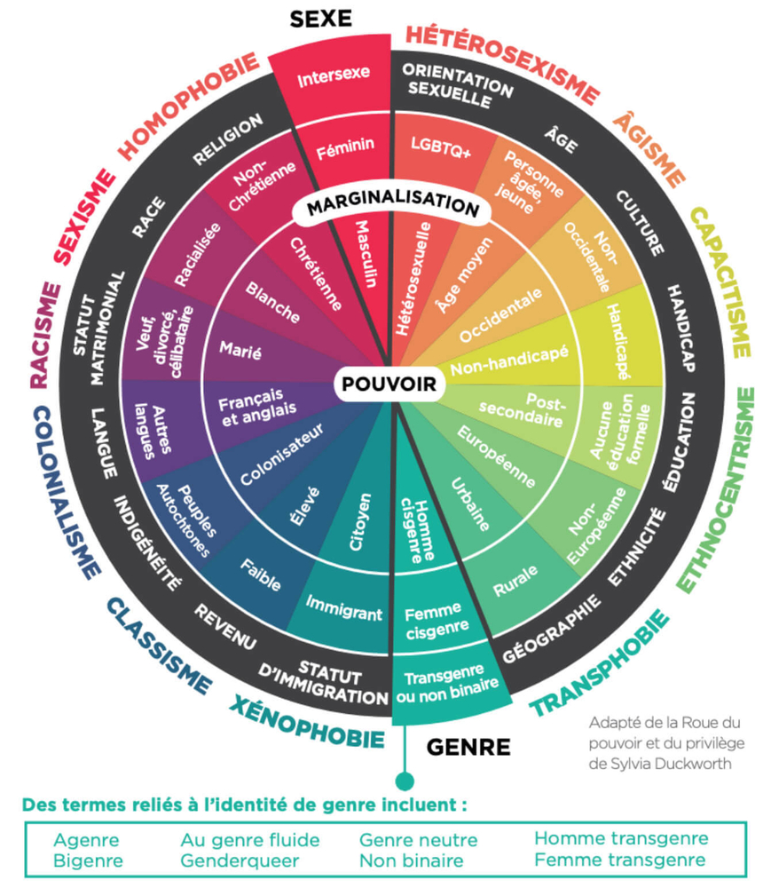 Visuel de la roue de pouvoir et marginalisation